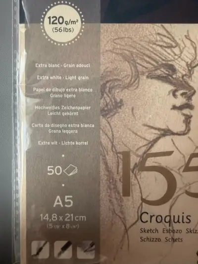 Bloc de dibujo Canson 1557 Croquis A5 50 hojas - miniatura 2