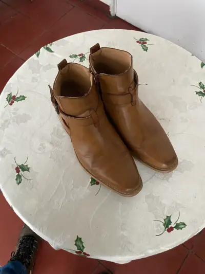 Botines de cuero marrón con hebilla - miniatura 2