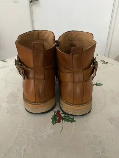 Botines de cuero marrón con hebilla - miniatura 5