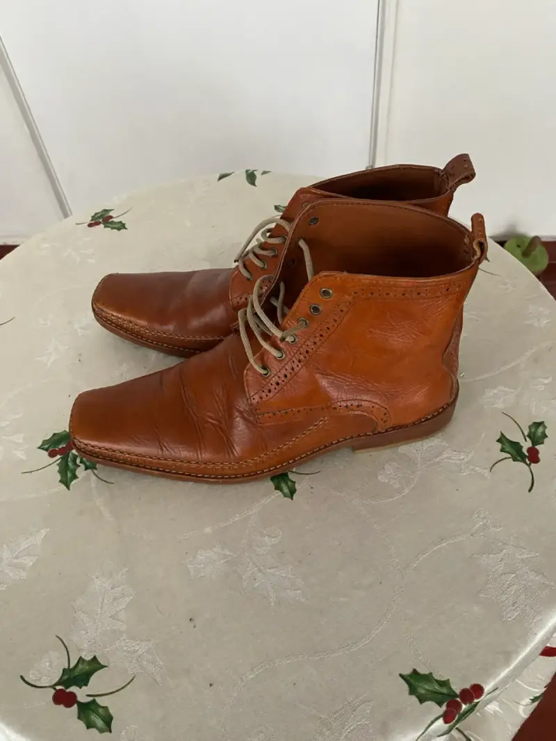 Botines de cuero marrón para hombre - 1