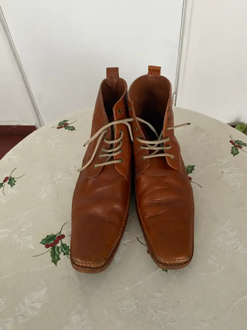 Botines de cuero marrón para hombre - 2