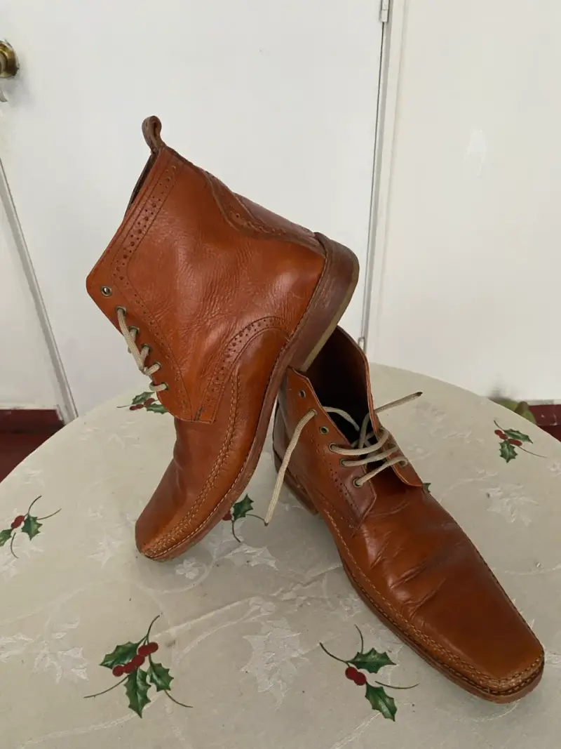 Botines de cuero marrón para hombre - 3
