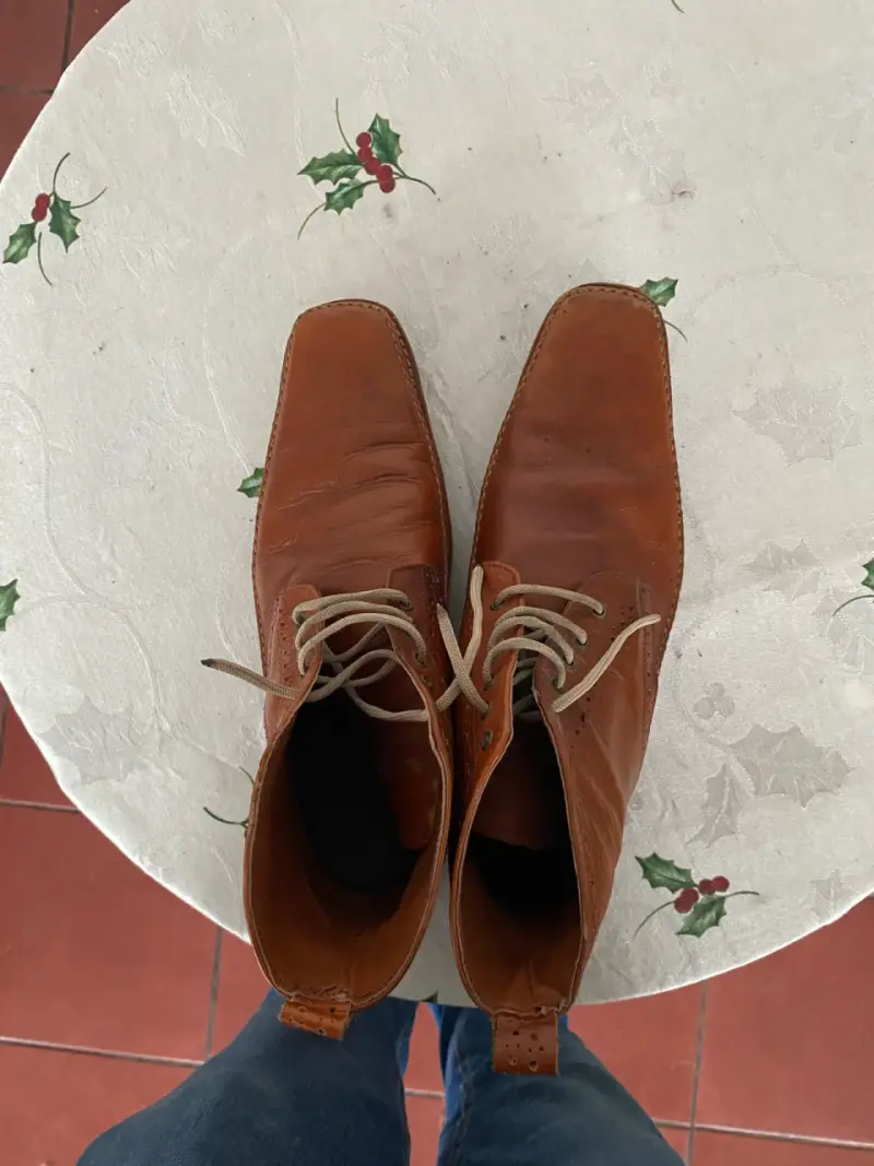 Botines de cuero marrón para hombre - 5