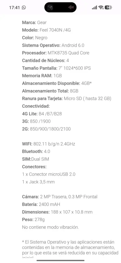 Tablet Android pantalla táctil 7 pulgadas - miniatura 3
