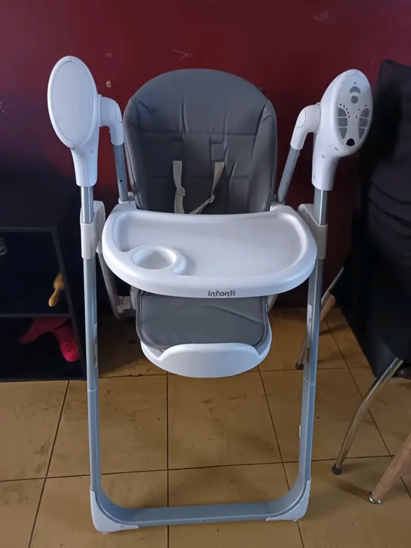 Silla de comer y mecedora para bebé Infanti gris - 1