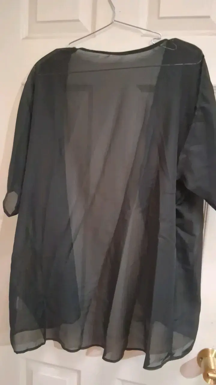 Kimono negro transparente para mujer - 2