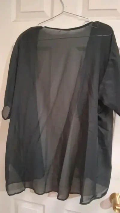 Kimono negro transparente para mujer - miniatura 2