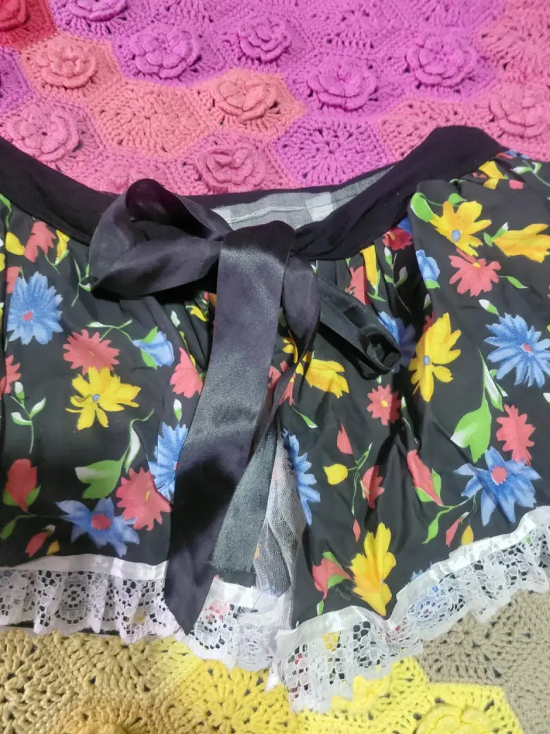 Disfraz huasa erotico flores y encaje - 2