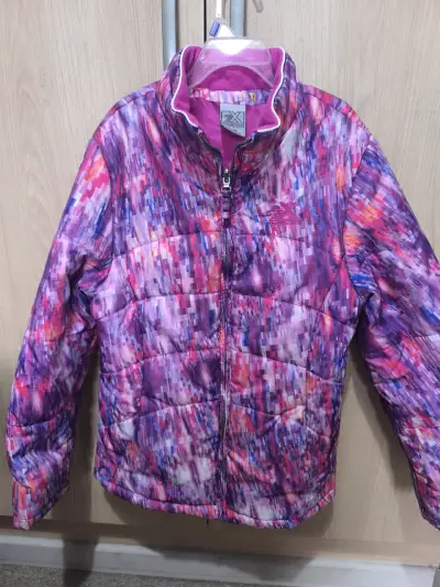 Chaqueta acolchada multicolor para niña - miniatura 1
