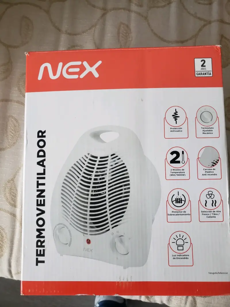 Termoventilador NEX con termostato ajustable