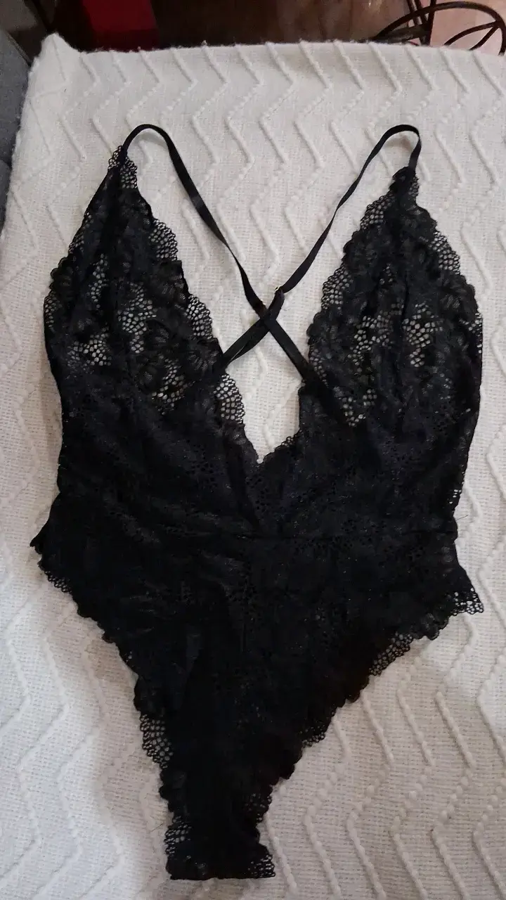 Body de encaje negro para mujer - 1