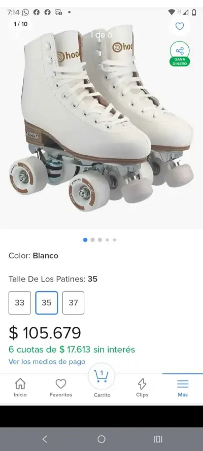 Patines semiprofesionales cuatro ruedas talla 35 - miniatura 1