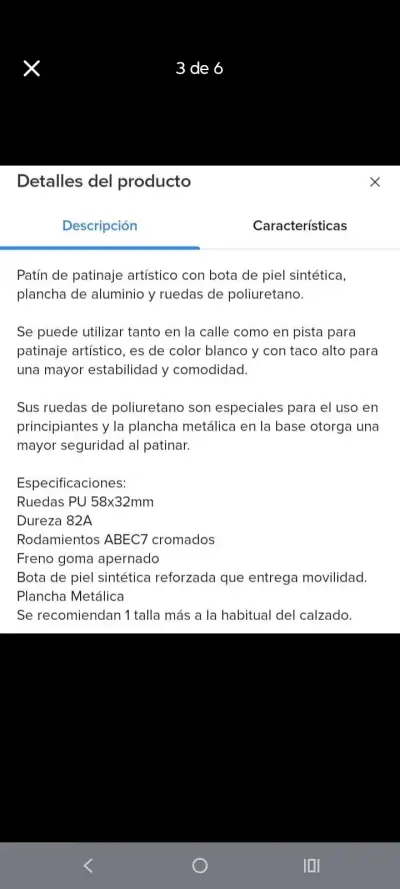 Patines semiprofesionales cuatro ruedas talla 35 - miniatura 4