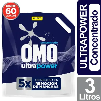 Detergente líquido OMO Ultra Power 3L X4 unid - miniatura 2