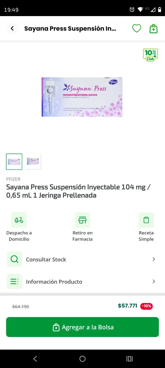 Sayana Press Suspensión Inyectable 104 mg