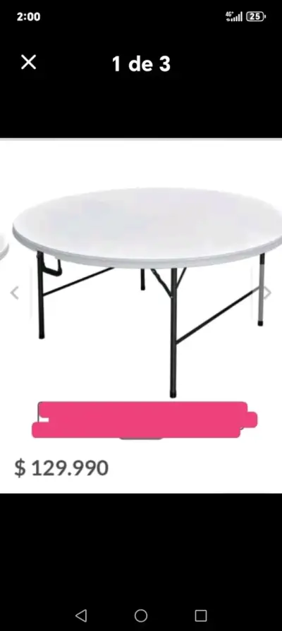 Mesa plegable redonda para exteriores - miniatura 3