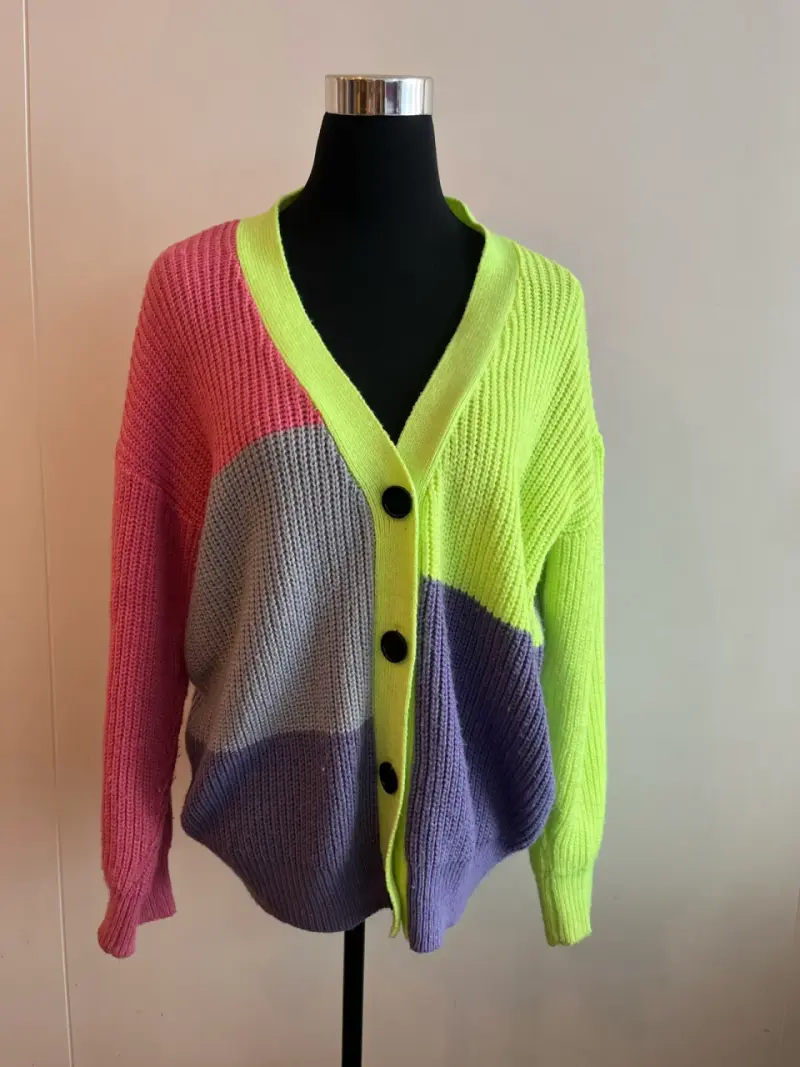 Cárdigan de punto colorido para mujer - 1