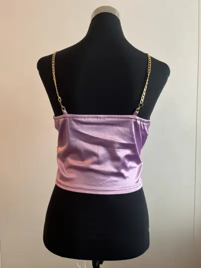 Top corset lila con tirantes de cadena - miniatura 2