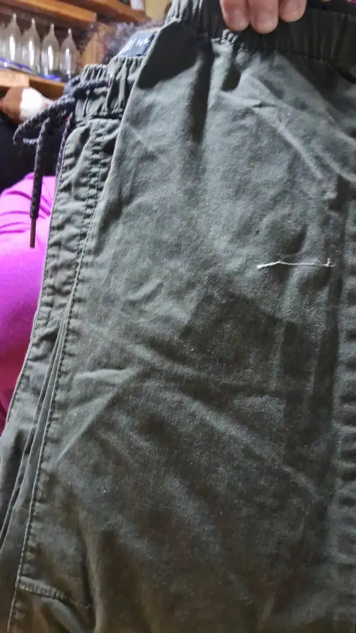 Pantalones largos cargo verde militar para hombre - 1