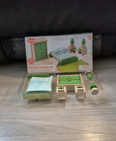 Set de dormitorio de juguete de madera Onshine - miniatura 1