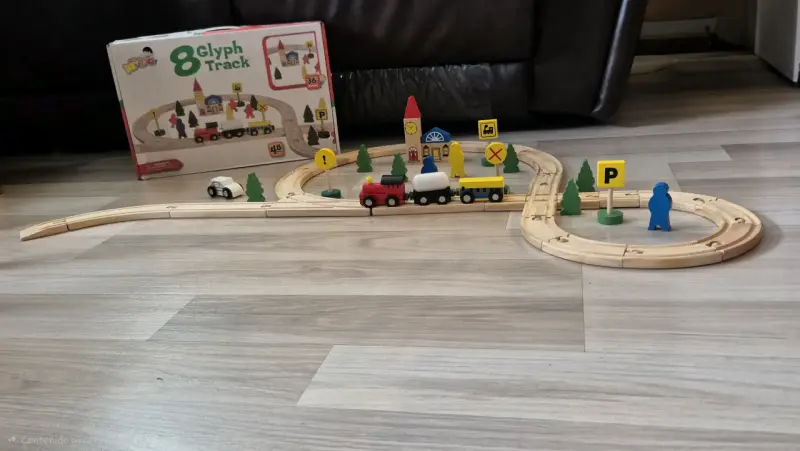 Set de tren de madera Mubei 48 piezas - 2