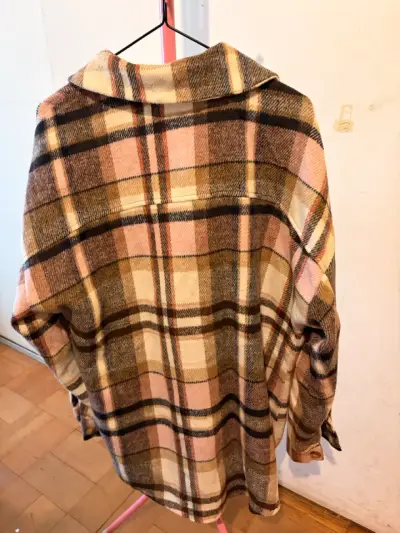 Chaqueta de franela a cuadros Shein para mujer - miniatura 4