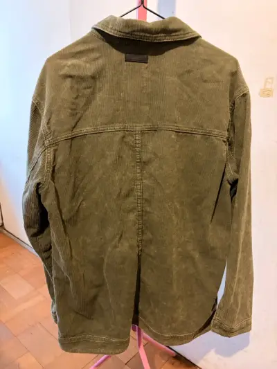 Chaqueta de pana verde militar oversize para mujer - miniatura 3
