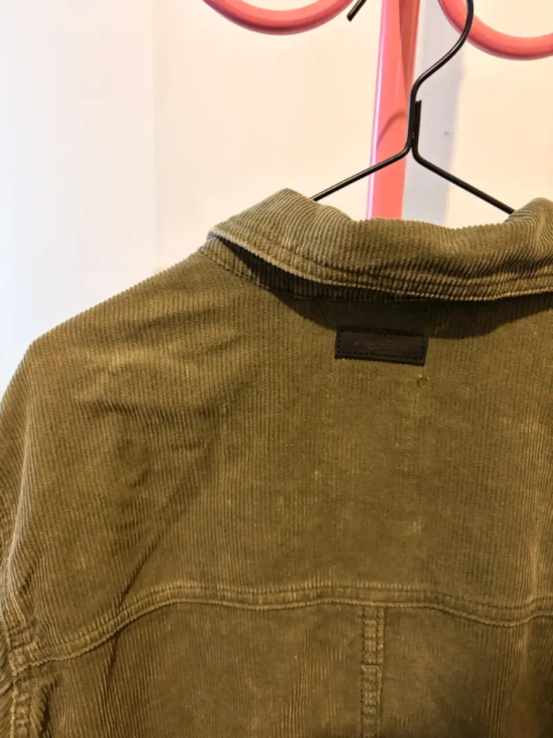 Chaqueta de pana verde militar oversize para mujer - 5