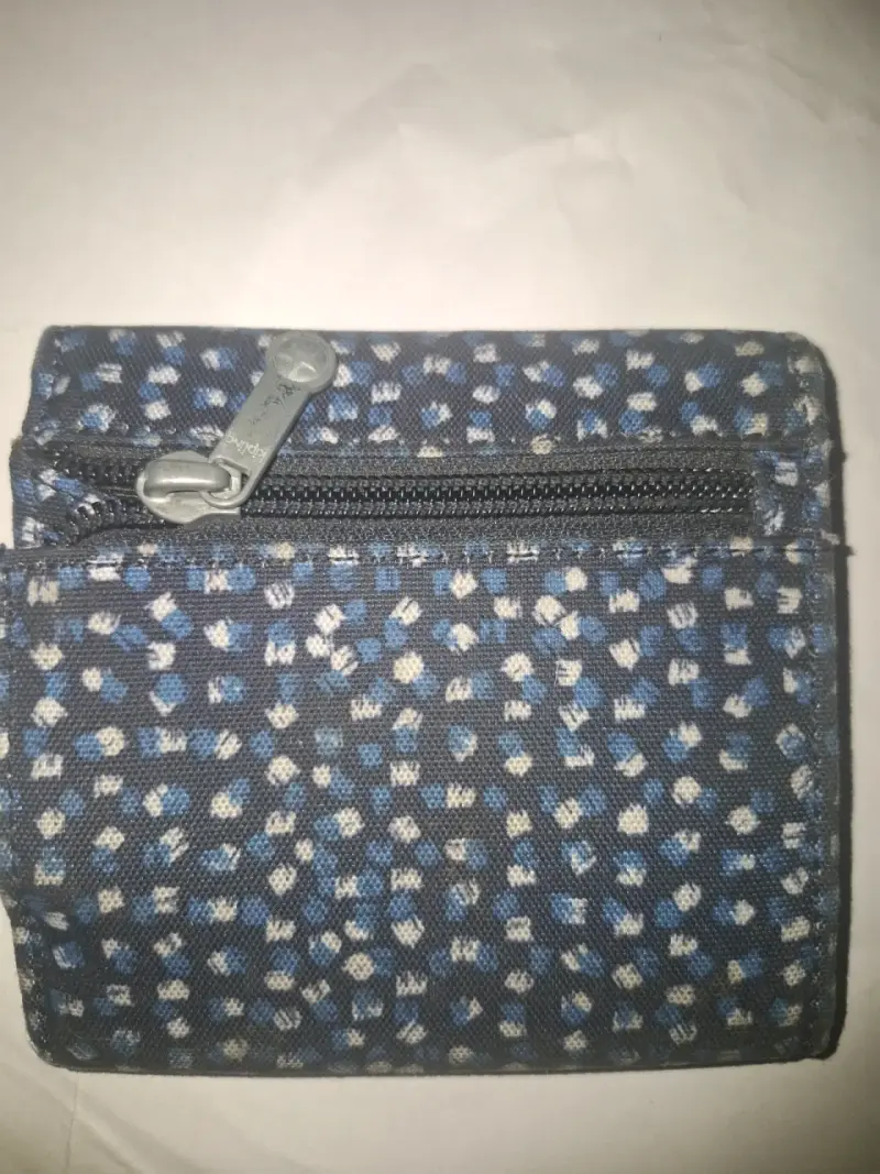 Billetera Kipling estampada azul y blanca - 4