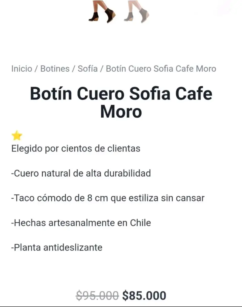 Botín cuero Criss Araos Talla 40 - 5