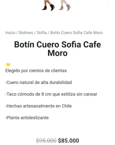 Botín cuero Criss Araos Talla 40 - miniatura 5