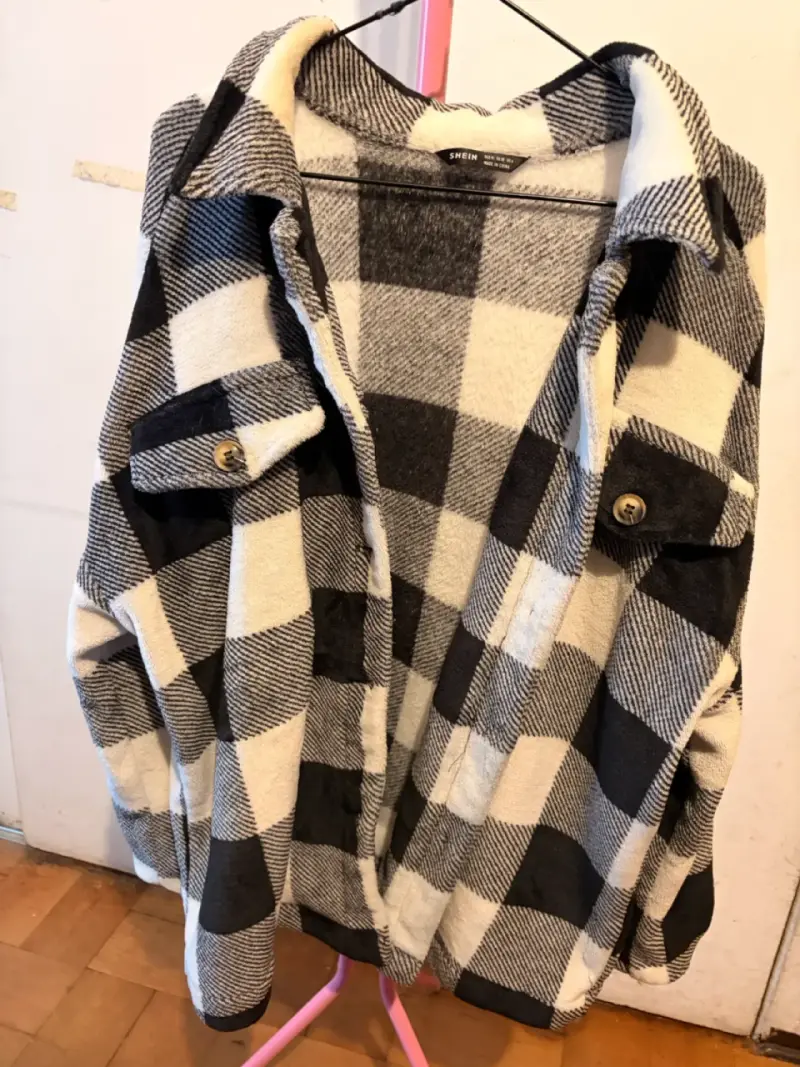 Chaqueta de franela a cuadros Shein - 1