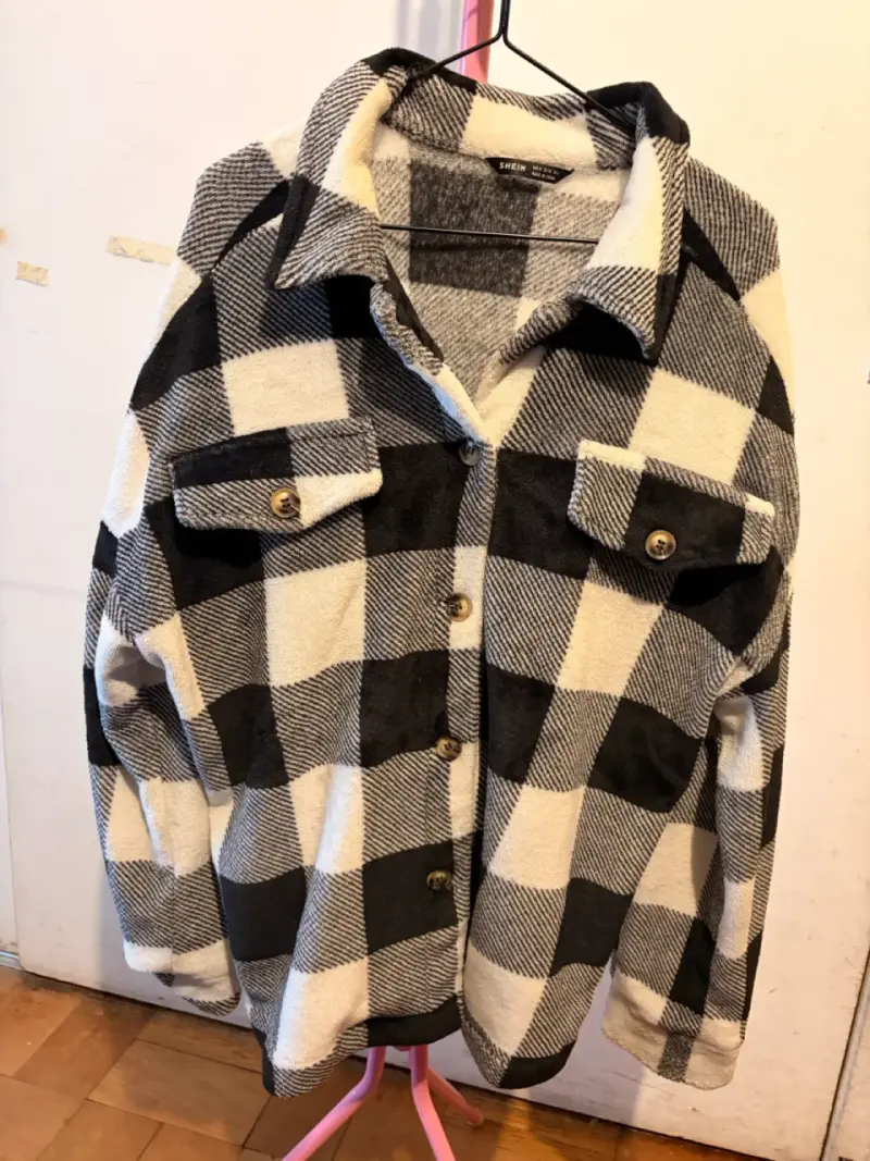 Chaqueta de franela a cuadros Shein - 3