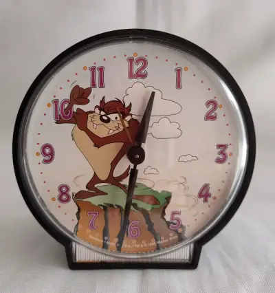 Reloj  a Cuerda Looney Tunes Taz Westclox Años 90 - miniatura 6