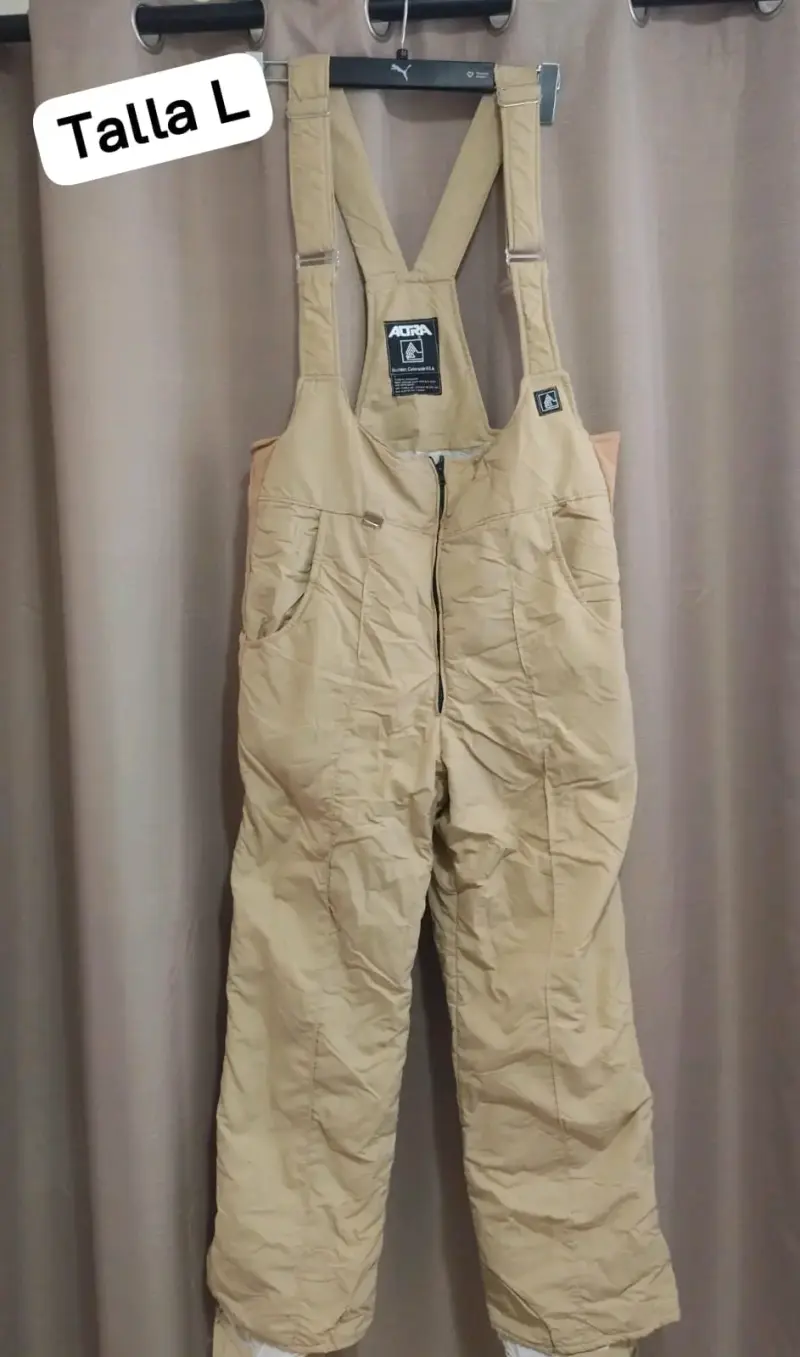 Pantalones de nieve beige talla L
