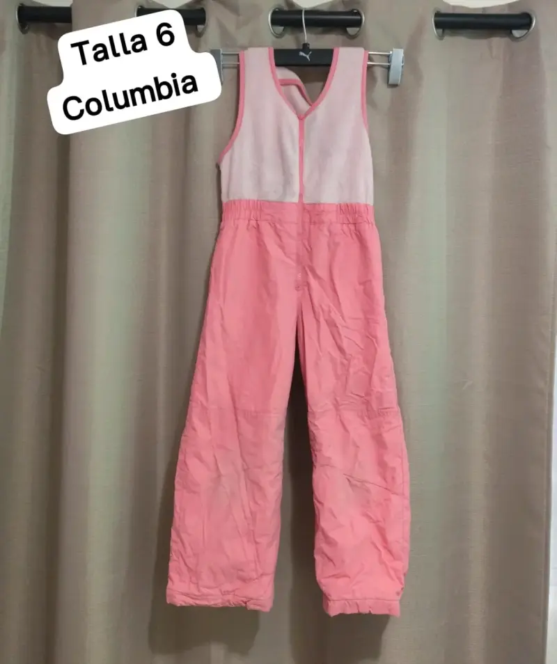 Overol de nieve infantil Columbia talla 6 rosa