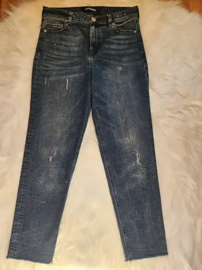 Jeans de mezclilla azul Express para mujer - miniatura 1