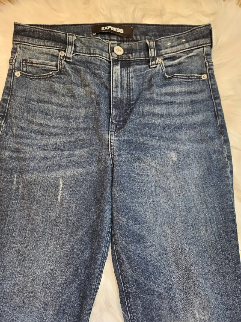 Jeans de mezclilla azul Express para mujer - 2