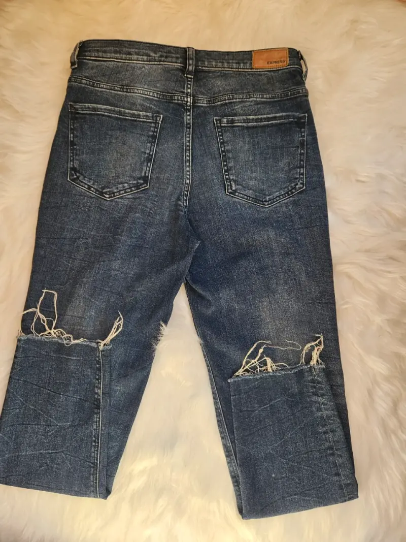 Jeans de mezclilla azul Express para mujer - 4