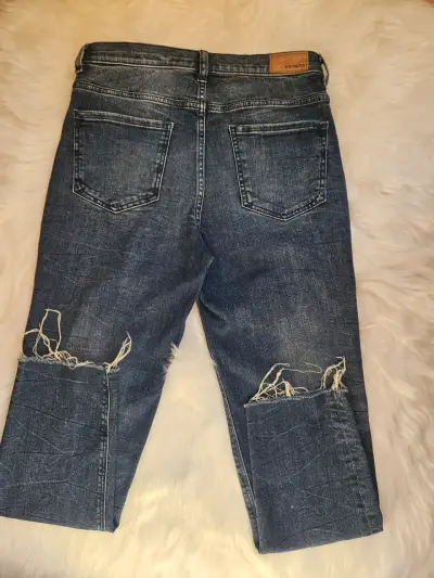 Jeans de mezclilla azul Express para mujer - miniatura 4