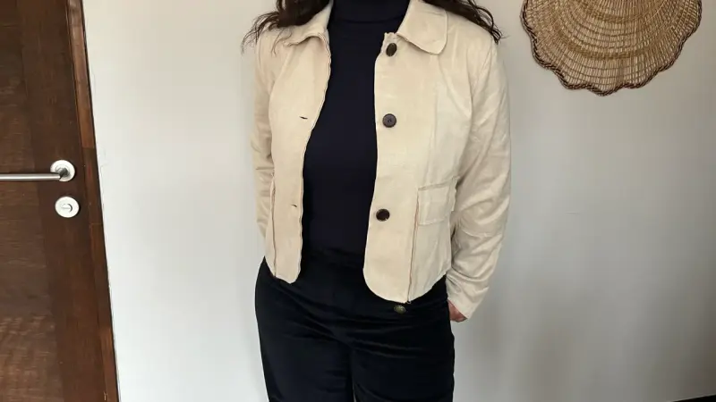 Chaqueta de gamuza burdeos para mujer - 3