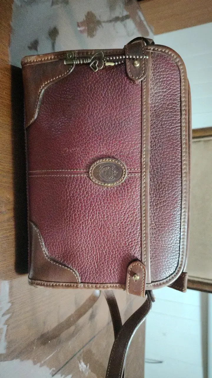 Bolso de cuero vintage marrón - 1