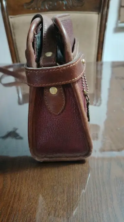 Bolso de cuero vintage marrón - miniatura 2