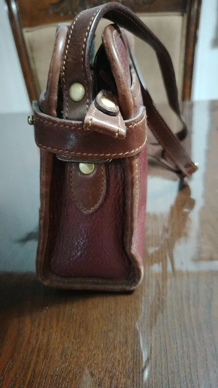 Bolso de cuero vintage marrón - 3