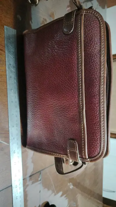 Bolso de cuero vintage marrón - miniatura 4