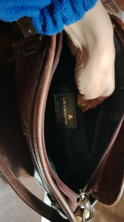 Bolso de cuero vintage marrón - miniatura 6
