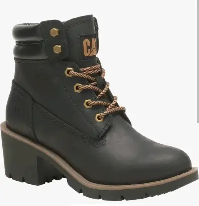 Botas de cuero negras Caterpillar para mujer - miniatura 1