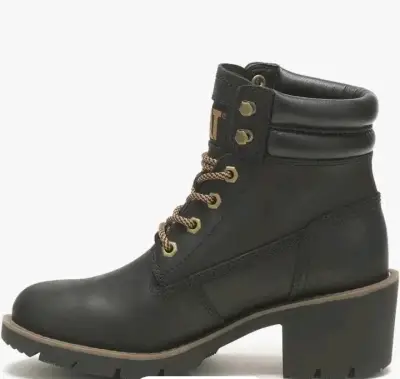 Botas de cuero negras Caterpillar para mujer - miniatura 2