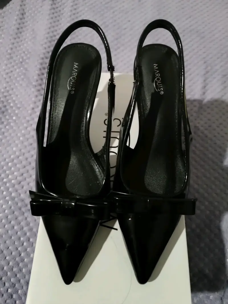 Zapatos de tacón negro con lazo Marquis - 1