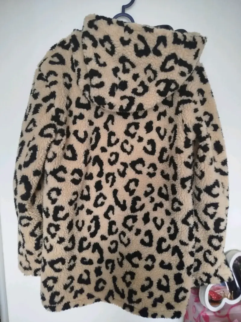 Abrigo de felpa con estampado animal print Sybilla - 2